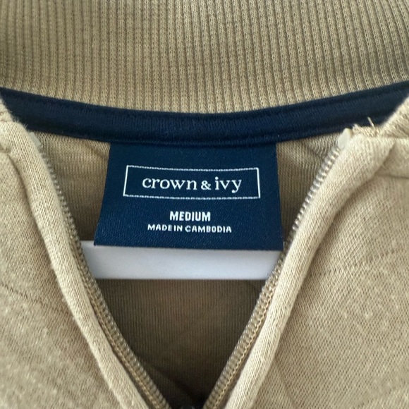 Crown & Ivy men’s Quilted Full Zip Jacket size Medium cozy loungewear - Picture 3 of 4